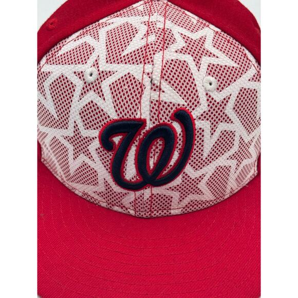 Washington Nationals Red Fitted Hat w/ White Stars Size 7 1/4 - Picture 3 of 12